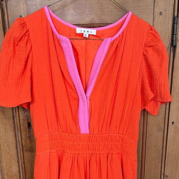 THML Orange and Pink Maxi Dress - Picture 2 of 4
